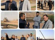 بازدید قاضی القضات بخش خاوران از روند اجرای حفاظ پیرامونی کانال آب