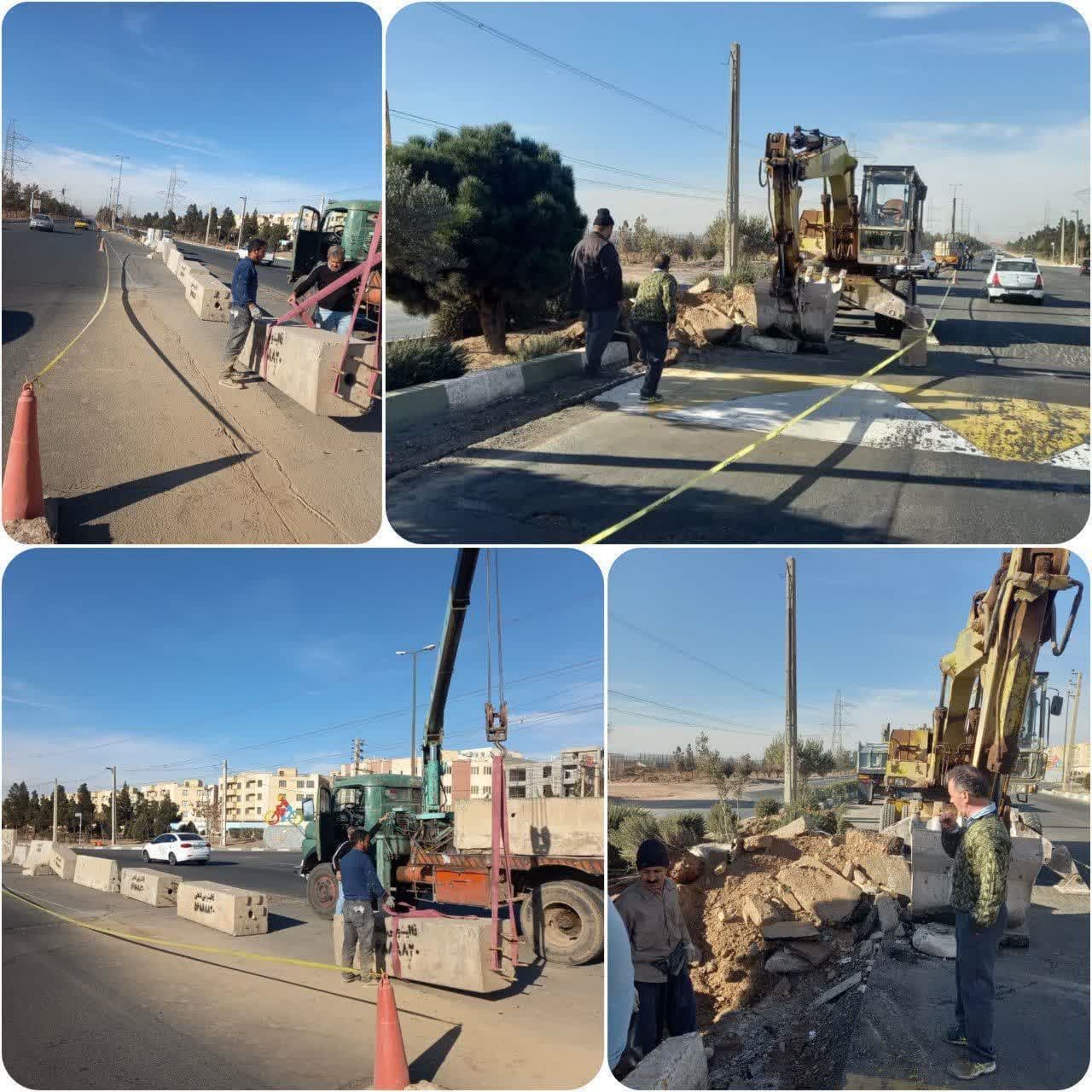 📌آغاز عملیات اصلاح دوربرگردان بلوار شهید باهنر پرند