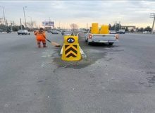 عملیات نصب استوانه ، بشكه‌های ایمنی و علائم ایمنی در بلوارهای سطح شهر به اجرا درآمد