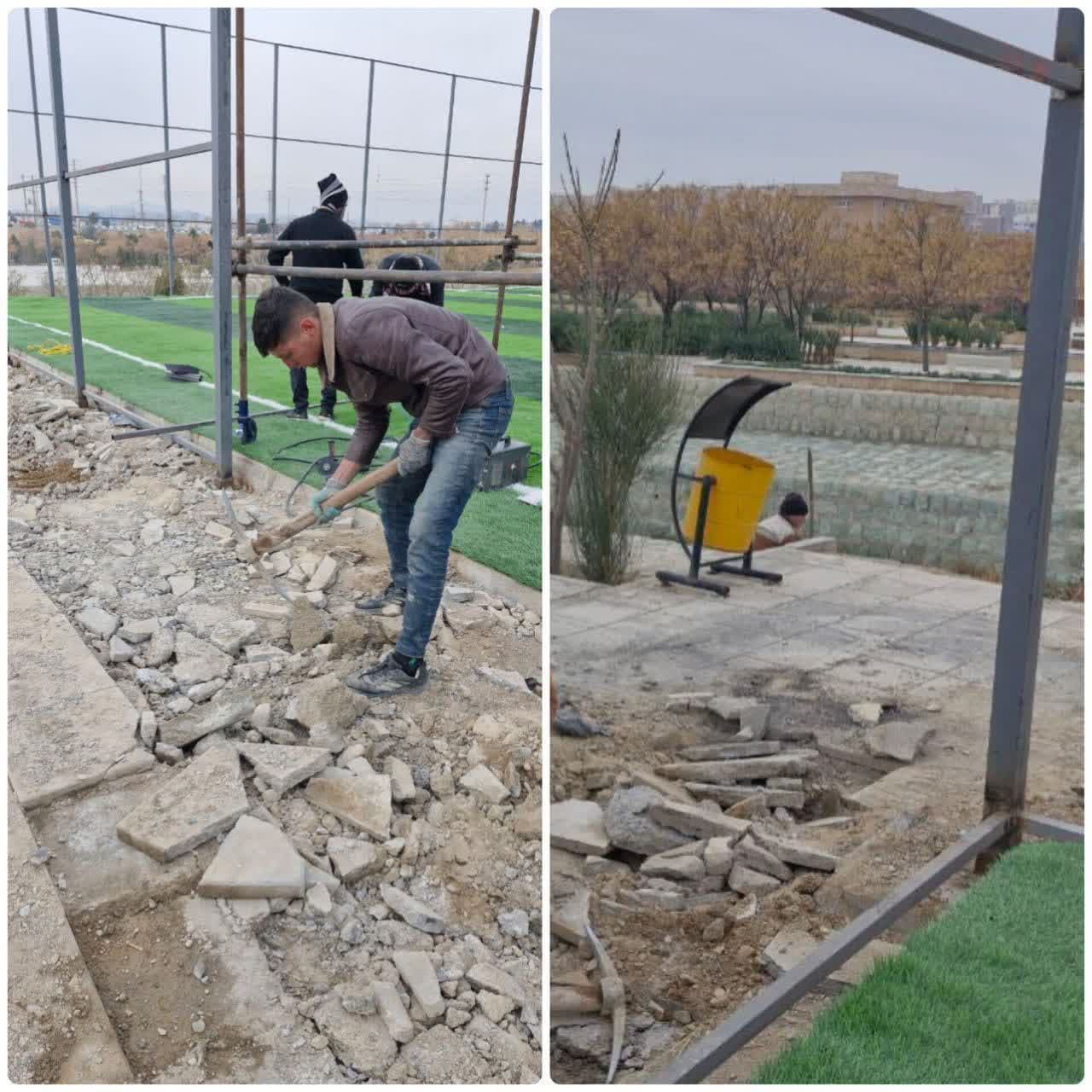 احداث یک پیاده راه دیگر در رباط کریم/ شهرداری رباط کریم کفپوش پیاده راه در بوستان ملل را آغاز کرد
