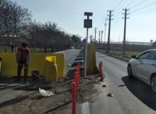 نصب چراغ چشمک زن راهنمایی در خیابان سدید