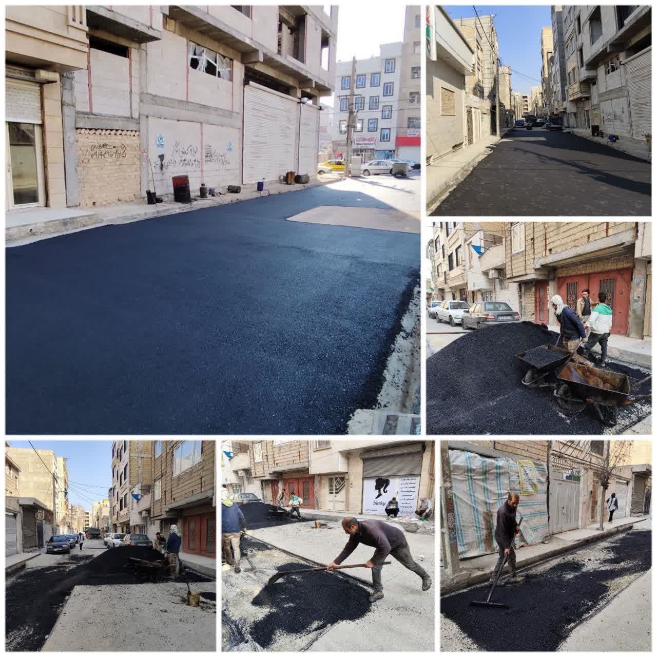 آغاز عملیات لکه‌گیری آسفالت کوچه بهارستان دوم