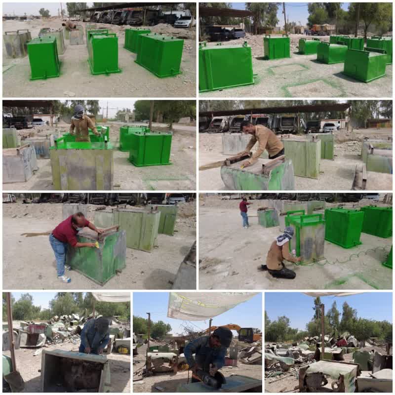 مخازن مکانیزه حمل زباله توسط شهرداری رامهرمز تعمیر و بازسازی می شوند