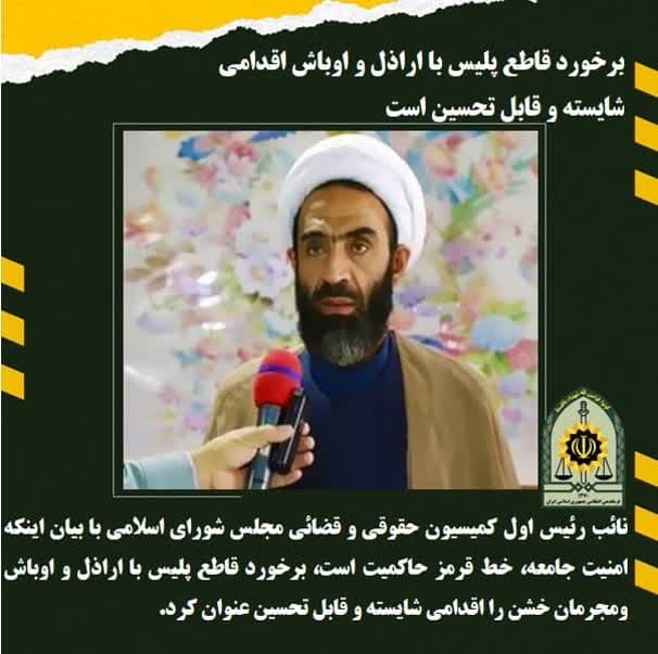 برخورد قاطع پليس با اراذل و اوباش اقدامي شايسته و قابل تحسين است