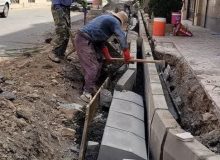عملیات مرمت و بهسازی جداول خیابان شهادت شهرک فرزان شهرقدس