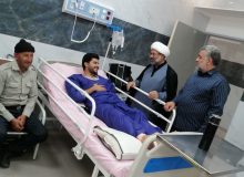 عیادت از روحانی وظیفه ،در بستر بیماری توسط مسئولین عقیدتی سیاسی گروه ۴۴ توپخانه نزاجا