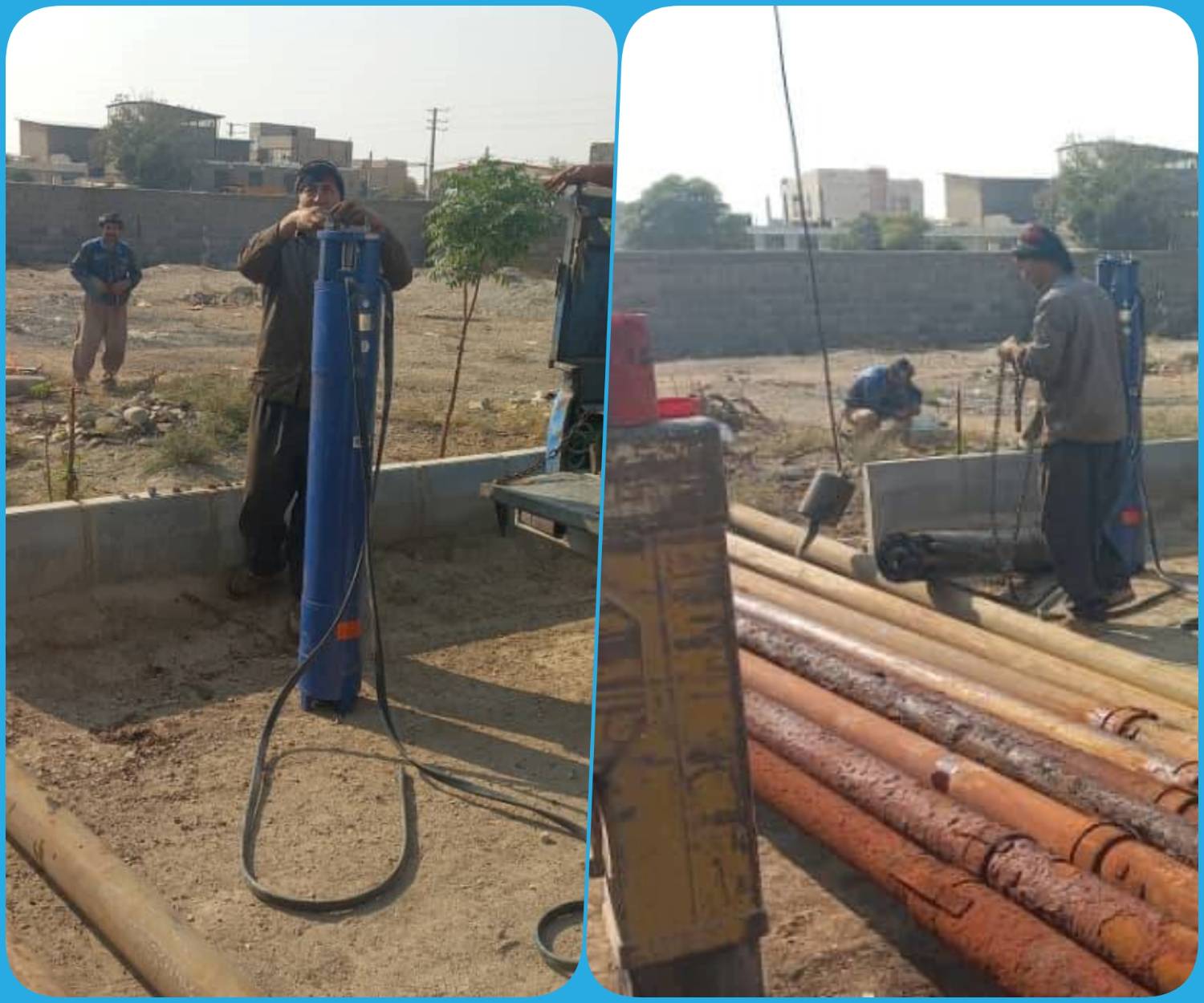 عملیات مهندسی مجددیک حلقه چاه آب آشامیدنی روستایی در پاکدشت