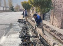 لایروبی جوی‌ها و انهار سطح شهر با همکاری واحد عمران و خدمات شهری شهرداری اوشان فشم میگون