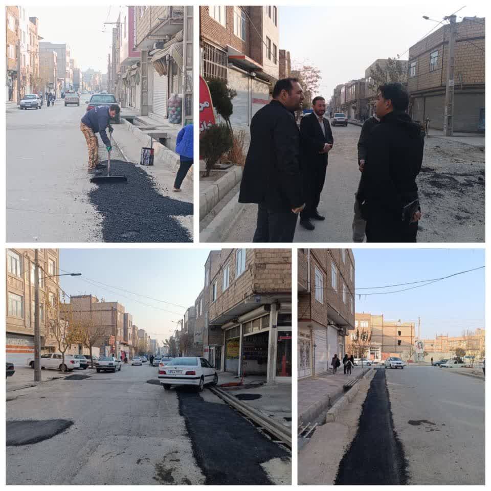 ❇️ *اهتمام مدیریت شهری باغستان به بهسازی معابر؛ عملیات لکهگیری آسفالت خیابان آزادگان محله نصیرآباد*