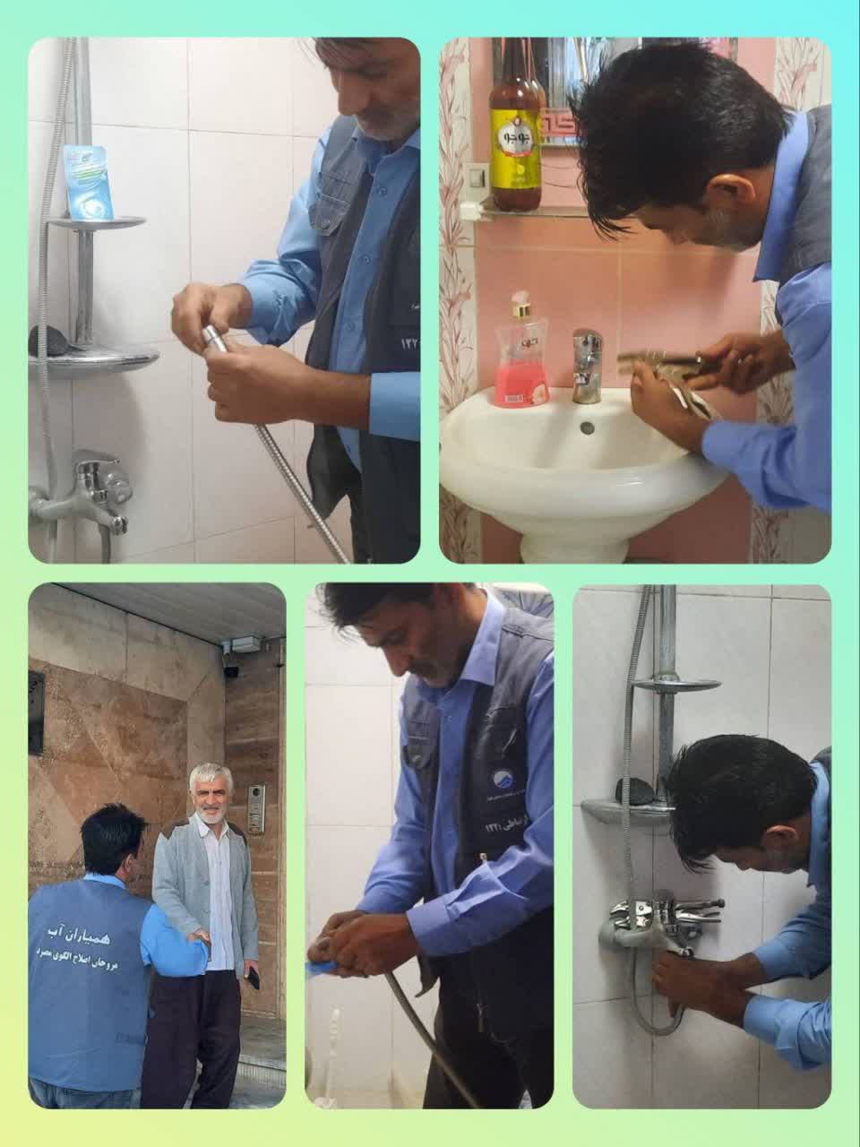 🔹🔸نصب کاهنده های مصرف آب در مجتمع ۱۰ واحدی مهتاب پردیس