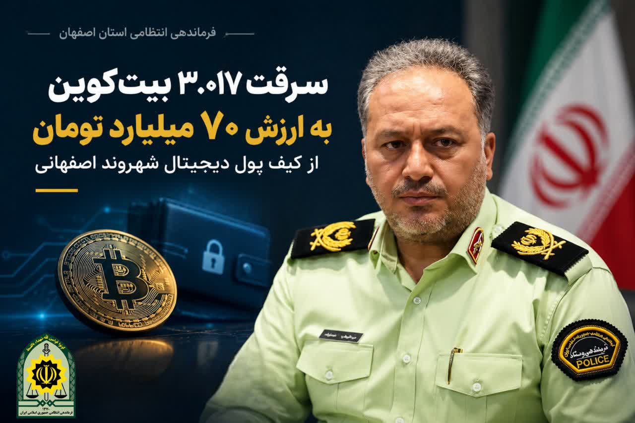 سرقت ۷۰ میلیارد تومانی رمز ارز با سواستفاده از اعتماد شهروند اصفهانی